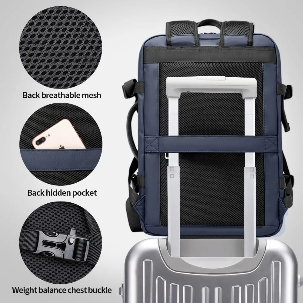 BANGE 45L Travel Backpack, Expandable Backpacks,Traveling Business Backpack For 17.3” Laptop,Airport Suitcase Backpack For Men