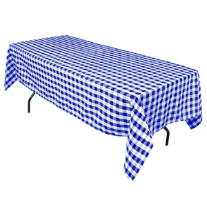 Bargain 60 X 102 In. Rectangular Tablecloth Blue & White Checkered