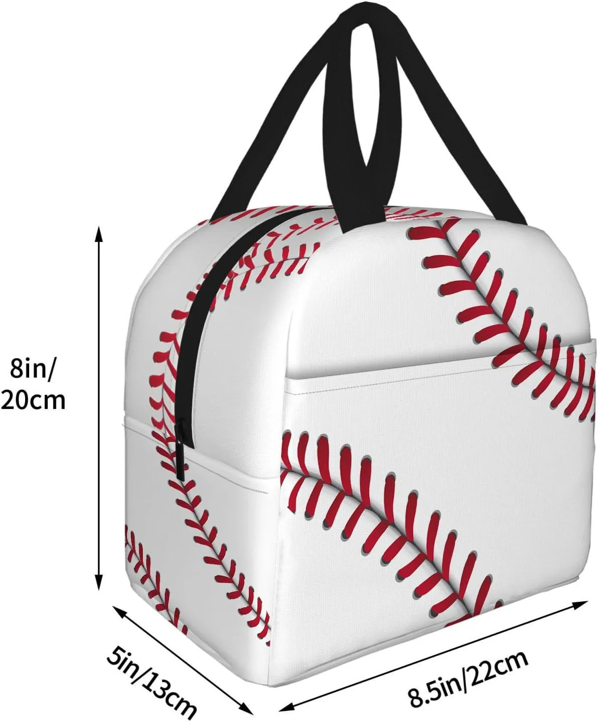 Baseball Lunch Bag for Women Men, Insulated Reusable Lunch Tote Bag, Large Capacity Lunch Box for Work, Leakproof Cooler Lunch Bag for Office Picnic Travel