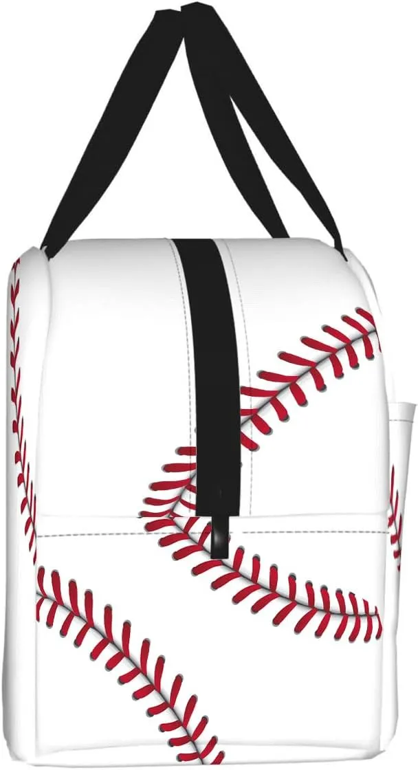 Baseball Lunch Bag for Women Men, Insulated Reusable Lunch Tote Bag, Large Capacity Lunch Box for Work, Leakproof Cooler Lunch Bag for Office Picnic Travel