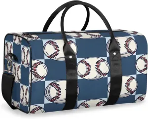 Baseball Travel Duffle Bag, Sports Gym Bags for Women Men, Carry On Weekender Overnight Bag, Baseball Print Workout Hospital Airplane Trips Bag