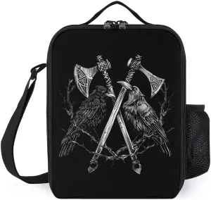 Battle Ravens Funny Insulated Lunch Bag Portable Cooler Tote Bag with Adjustable Shoulder Strap for Work Picnic