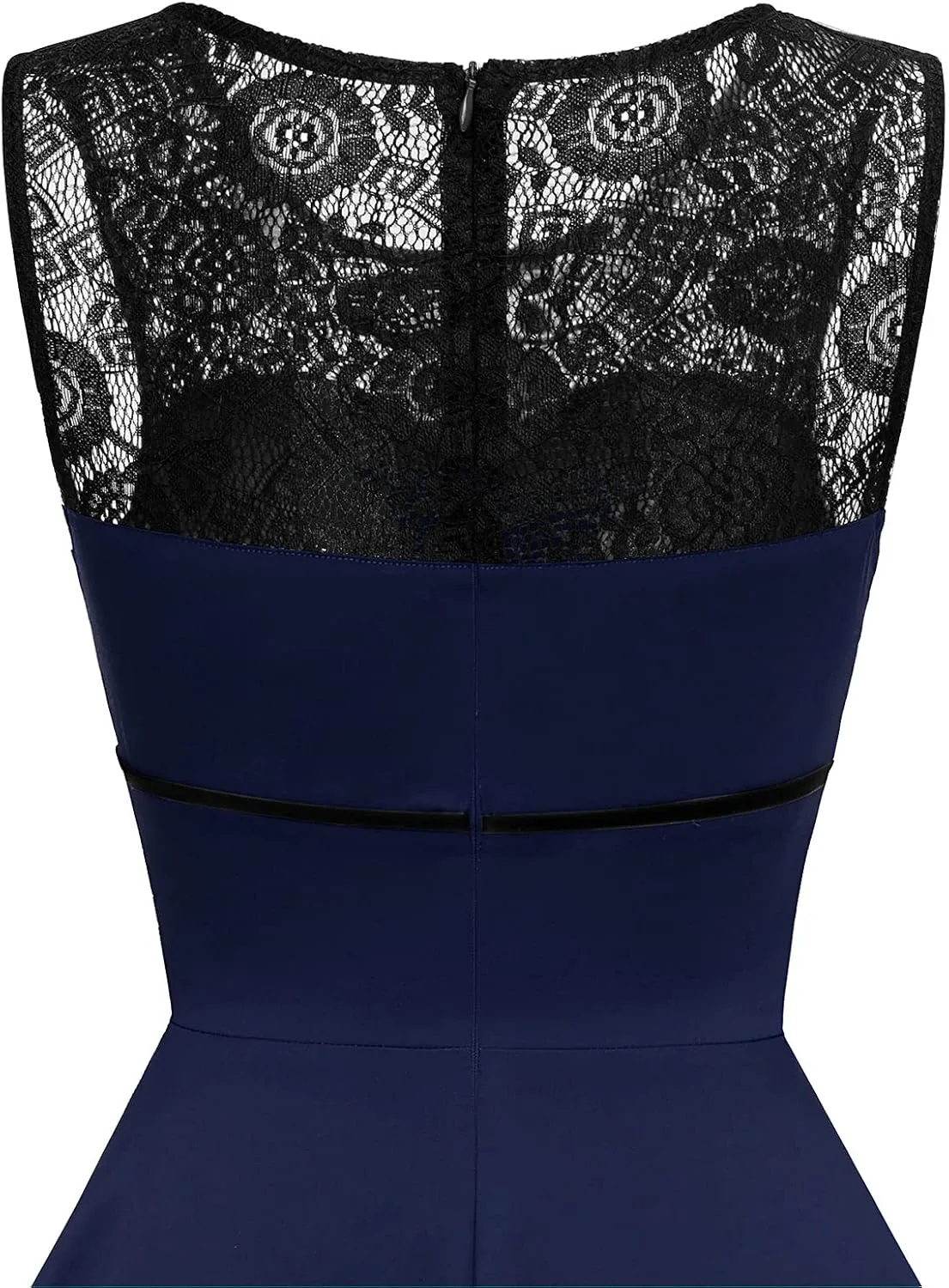 Bbonlinedress Women's 50s Vintage Floral Lace Retro Rockabilly Sleeveless Round Neck Cocktail Party Swing Dress