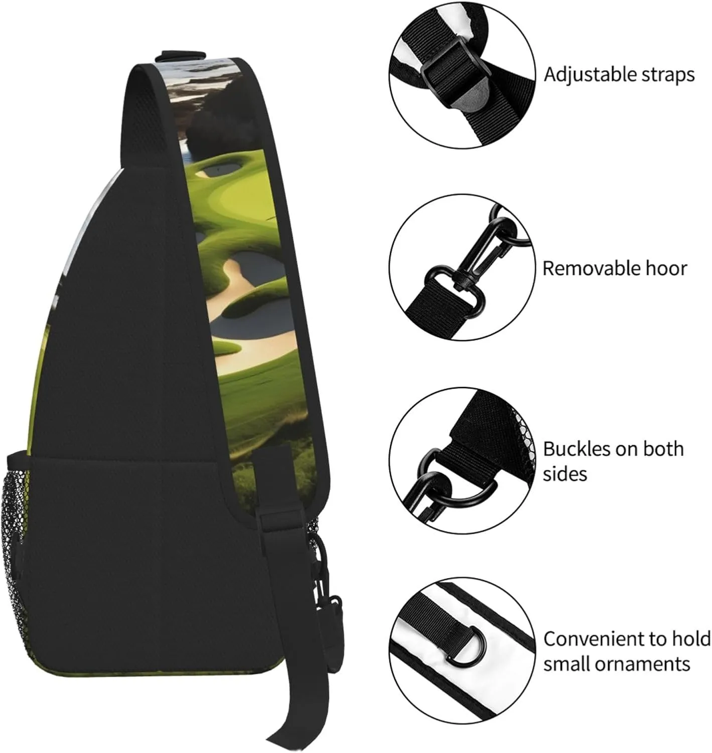 Beach Golf Course Print Cross Chest Bag Diagonally For Short-Distance Travel And Daily Use