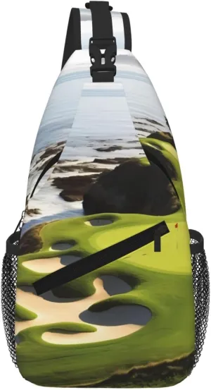 Beach Golf Course Print Cross Chest Bag Diagonally For Short-Distance Travel And Daily Use