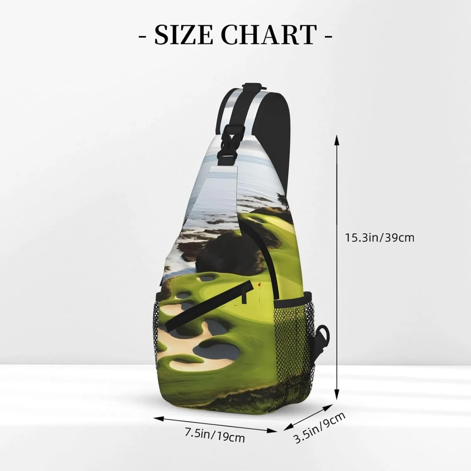 Beach Golf Course Print Cross Chest Bag Diagonally For Short-Distance Travel And Daily Use