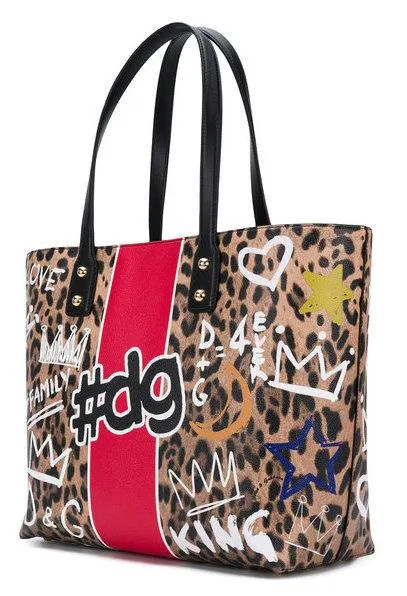 Beatrice Graffiti Print Shopper Tote Bag