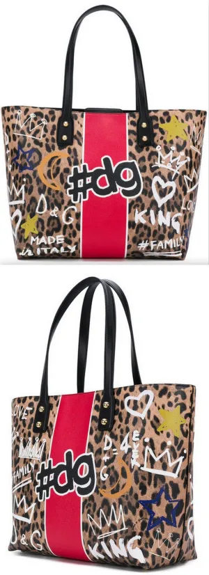 Beatrice Graffiti Print Shopper Tote Bag