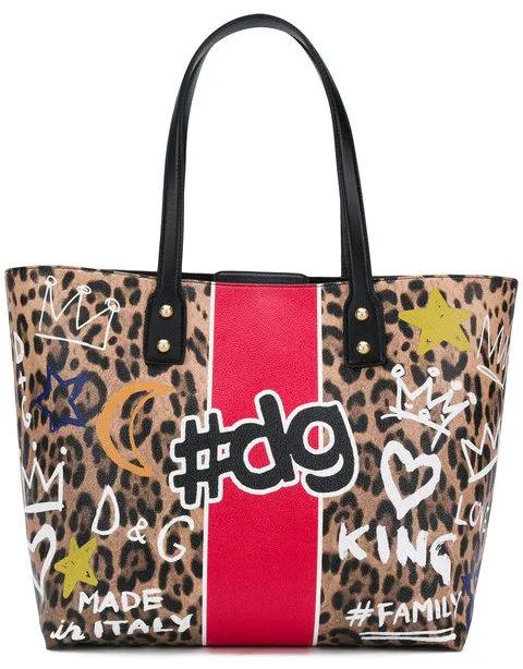Beatrice Graffiti Print Shopper Tote Bag
