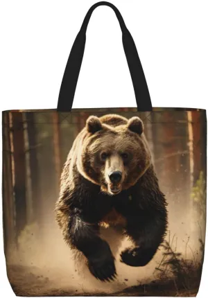 Beaver Working2 Print Tote Bag Shoulde Bag Handbag Grocery Bags Reusable For Office Shopping Travel Casual Work Holiday