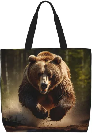 Beaver Working2 Print Tote Bag Shoulde Bag Handbag Grocery Bags Reusable For Office Shopping Travel Casual Work Holiday