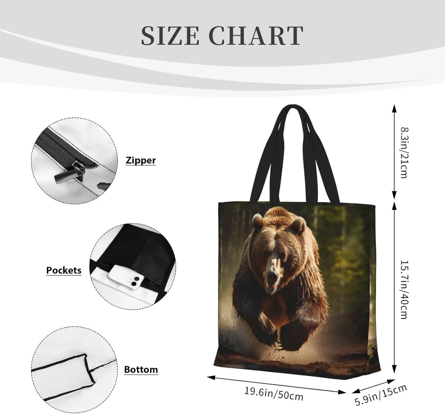 Beaver Working2 Print Tote Bag Shoulde Bag Handbag Grocery Bags Reusable For Office Shopping Travel Casual Work Holiday