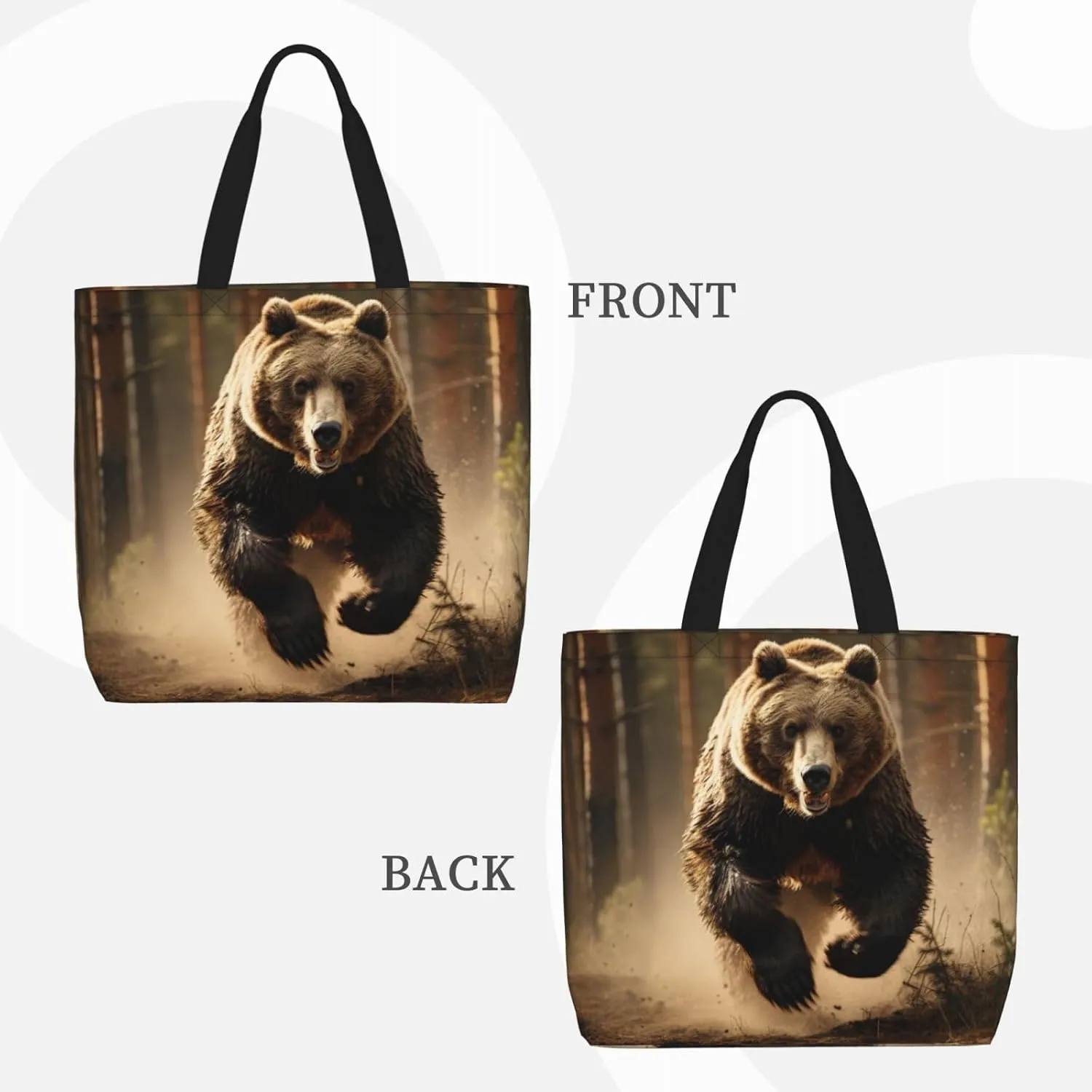 Beaver Working2 Print Tote Bag Shoulde Bag Handbag Grocery Bags Reusable For Office Shopping Travel Casual Work Holiday