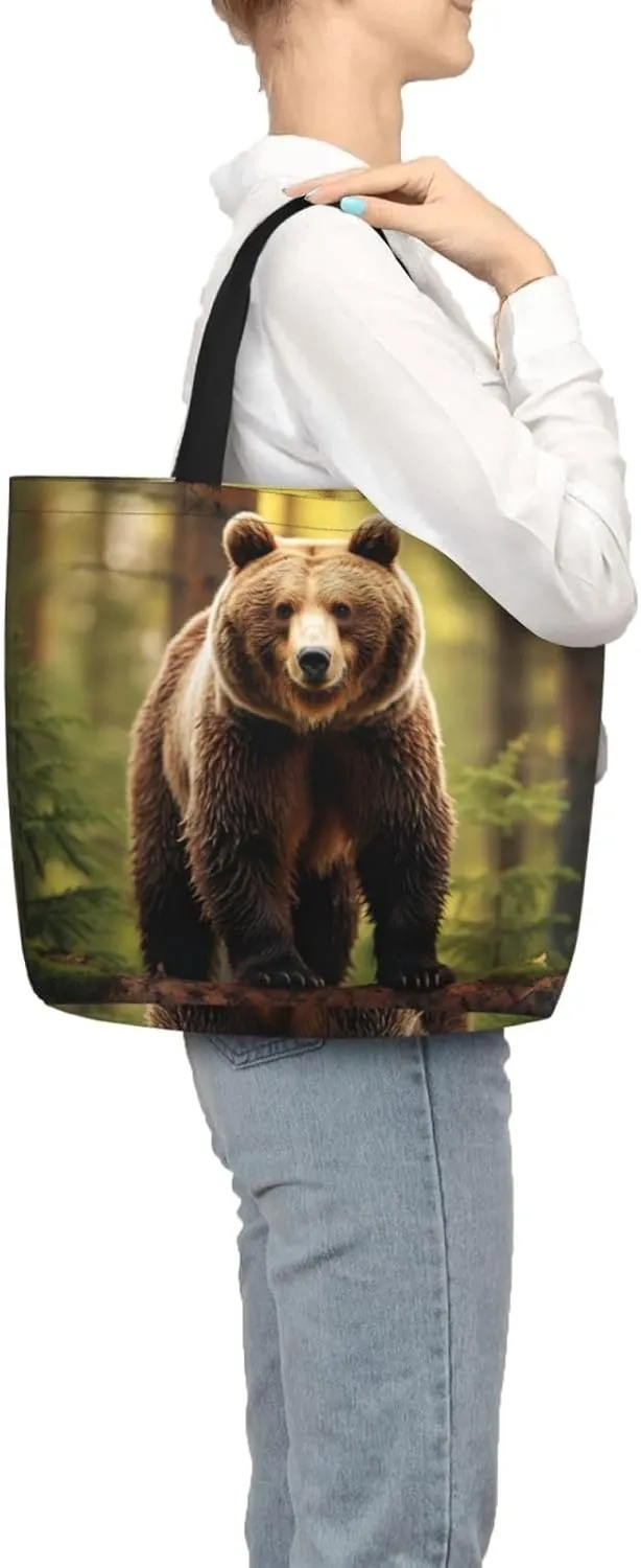 Beaver Working2 Print Tote Bag Shoulde Bag Handbag Grocery Bags Reusable For Office Shopping Travel Casual Work Holiday