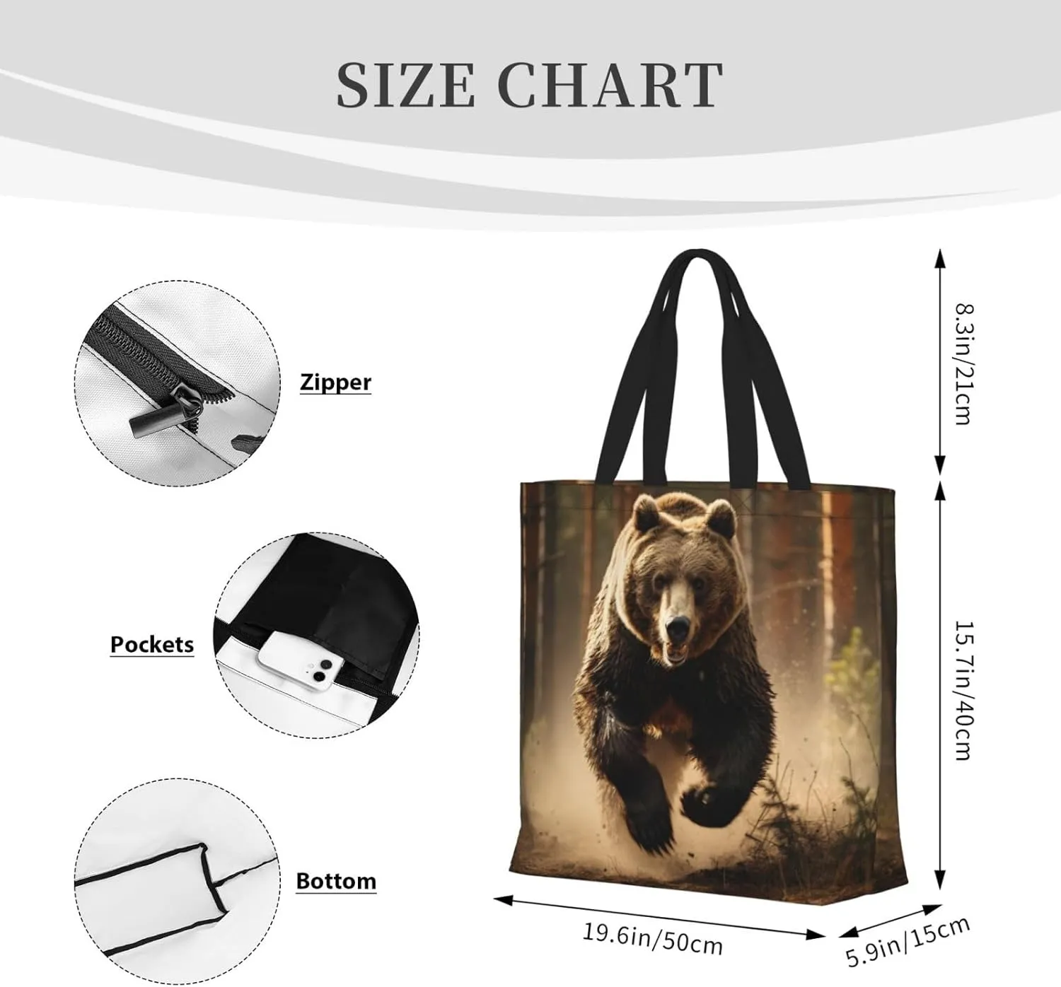 Beaver Working2 Print Tote Bag Shoulde Bag Handbag Grocery Bags Reusable For Office Shopping Travel Casual Work Holiday