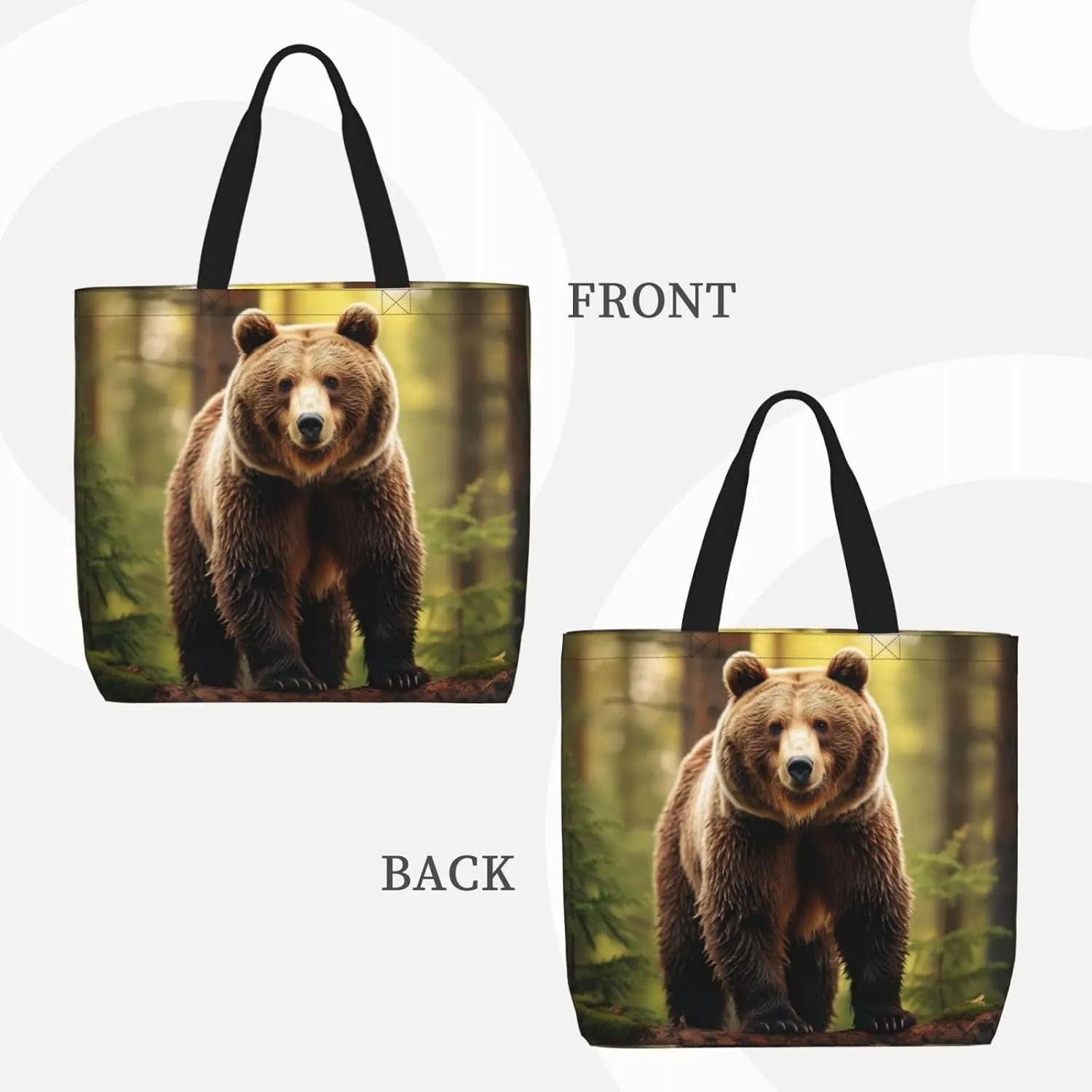 Beaver Working2 Print Tote Bag Shoulde Bag Handbag Grocery Bags Reusable For Office Shopping Travel Casual Work Holiday