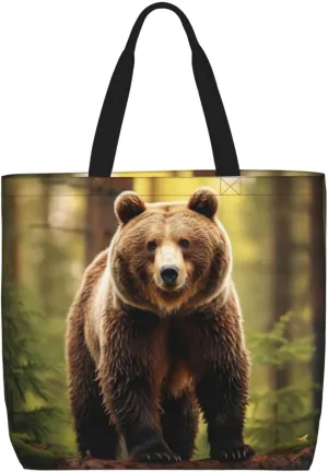 Beaver Working2 Print Tote Bag Shoulde Bag Handbag Grocery Bags Reusable For Office Shopping Travel Casual Work Holiday