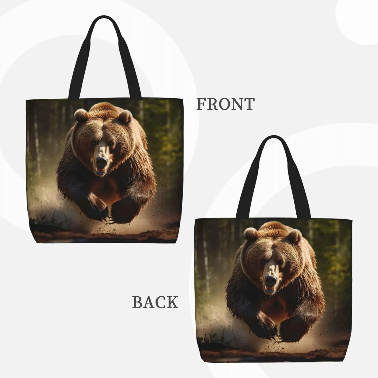 Beaver Working2 Print Tote Bag Shoulde Bag Handbag Grocery Bags Reusable For Office Shopping Travel Casual Work Holiday