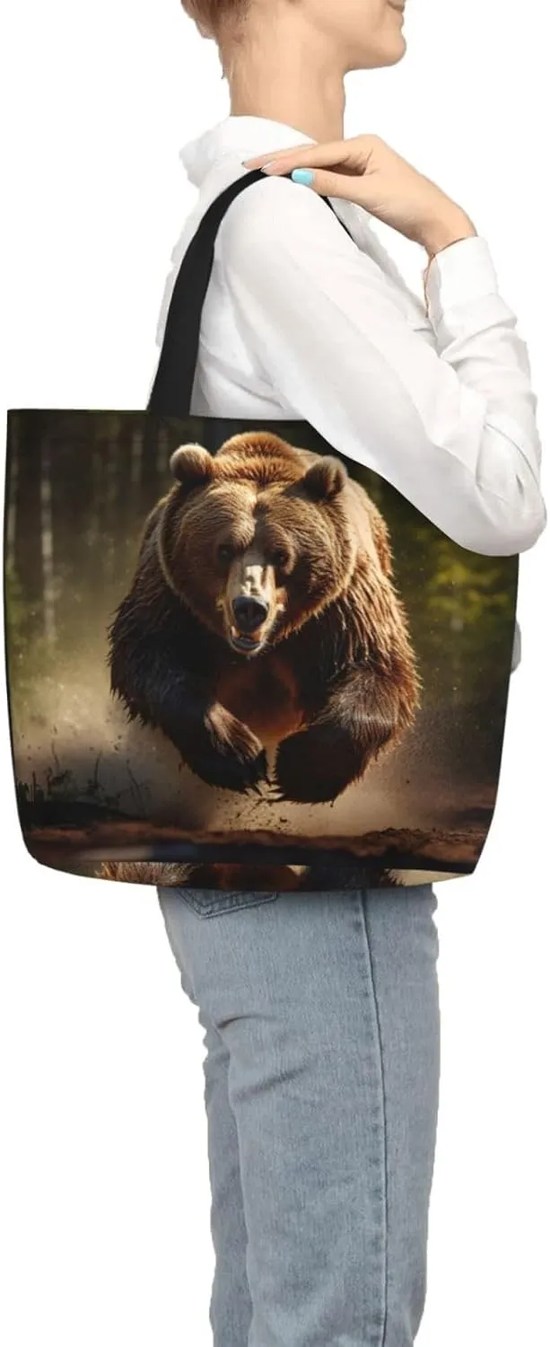 Beaver Working2 Print Tote Bag Shoulde Bag Handbag Grocery Bags Reusable For Office Shopping Travel Casual Work Holiday