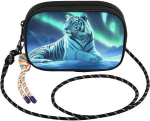 Bengal Cat Aurora Crossbody Bags for Women Cell Phone Purses Women's Shoulder Handbag Wallet Purse with Rope Pendant