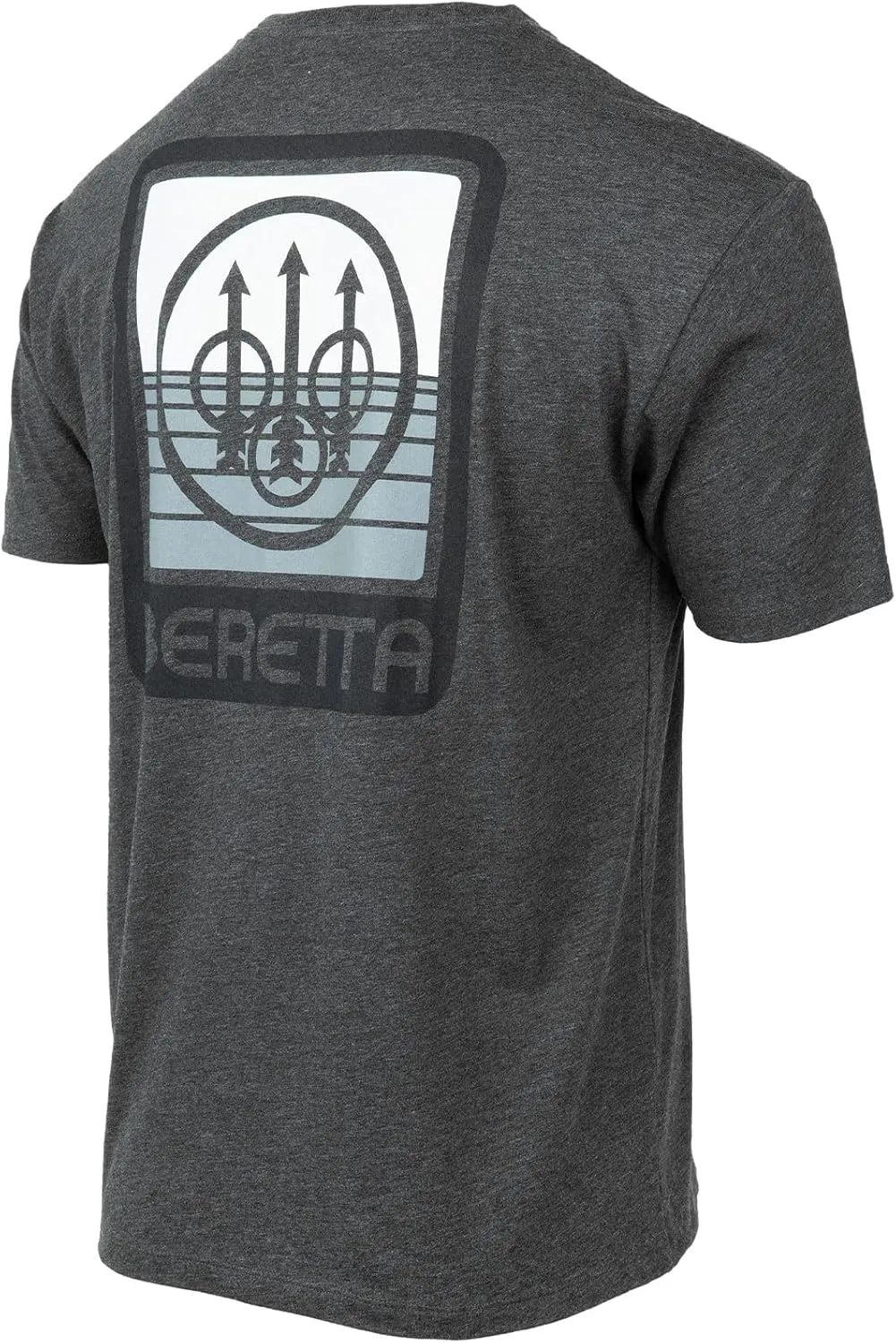 Beretta Men's Horizon SS Casual Durable Active Wear Ribbed Crew Neck Logo Print Double Needle Hems Short Sleeve T-Shirt
