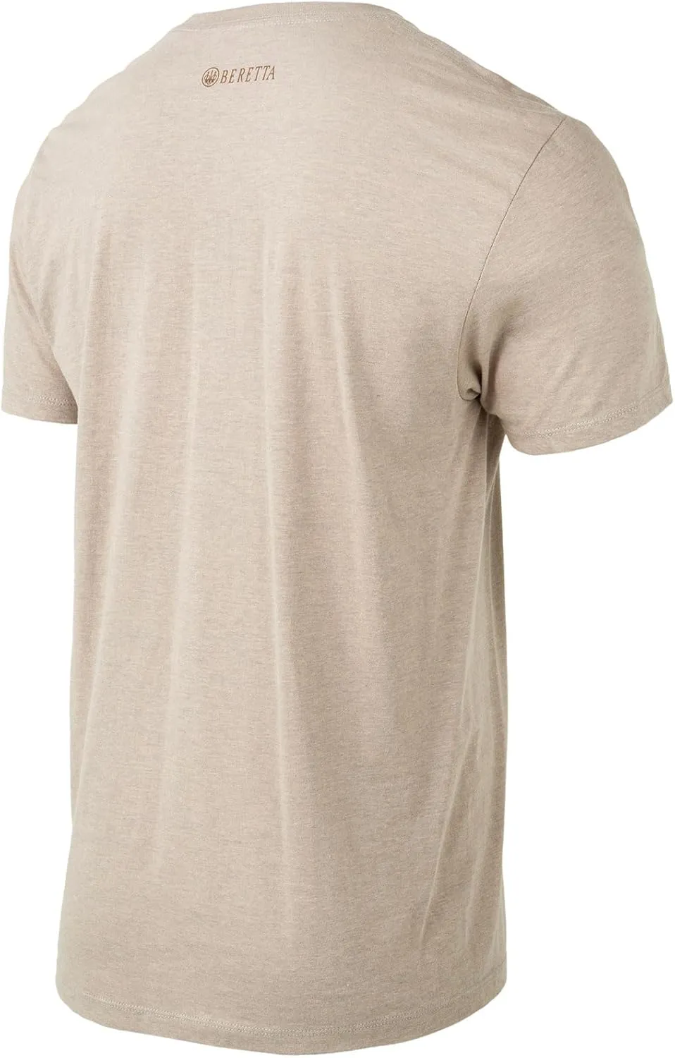 Beretta Men's Trident Logo Print Durable Comfortable Fit Ribbed Crew Neck Short Sleeve Active T-Shirt with Double-Needle Hem
