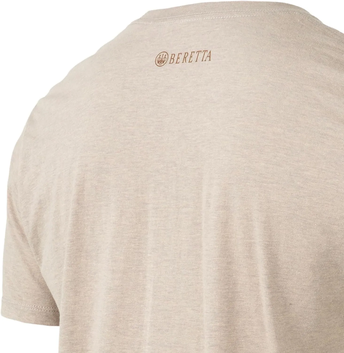 Beretta Men's Trident Logo Print Durable Comfortable Fit Ribbed Crew Neck Short Sleeve Active T-Shirt with Double-Needle Hem