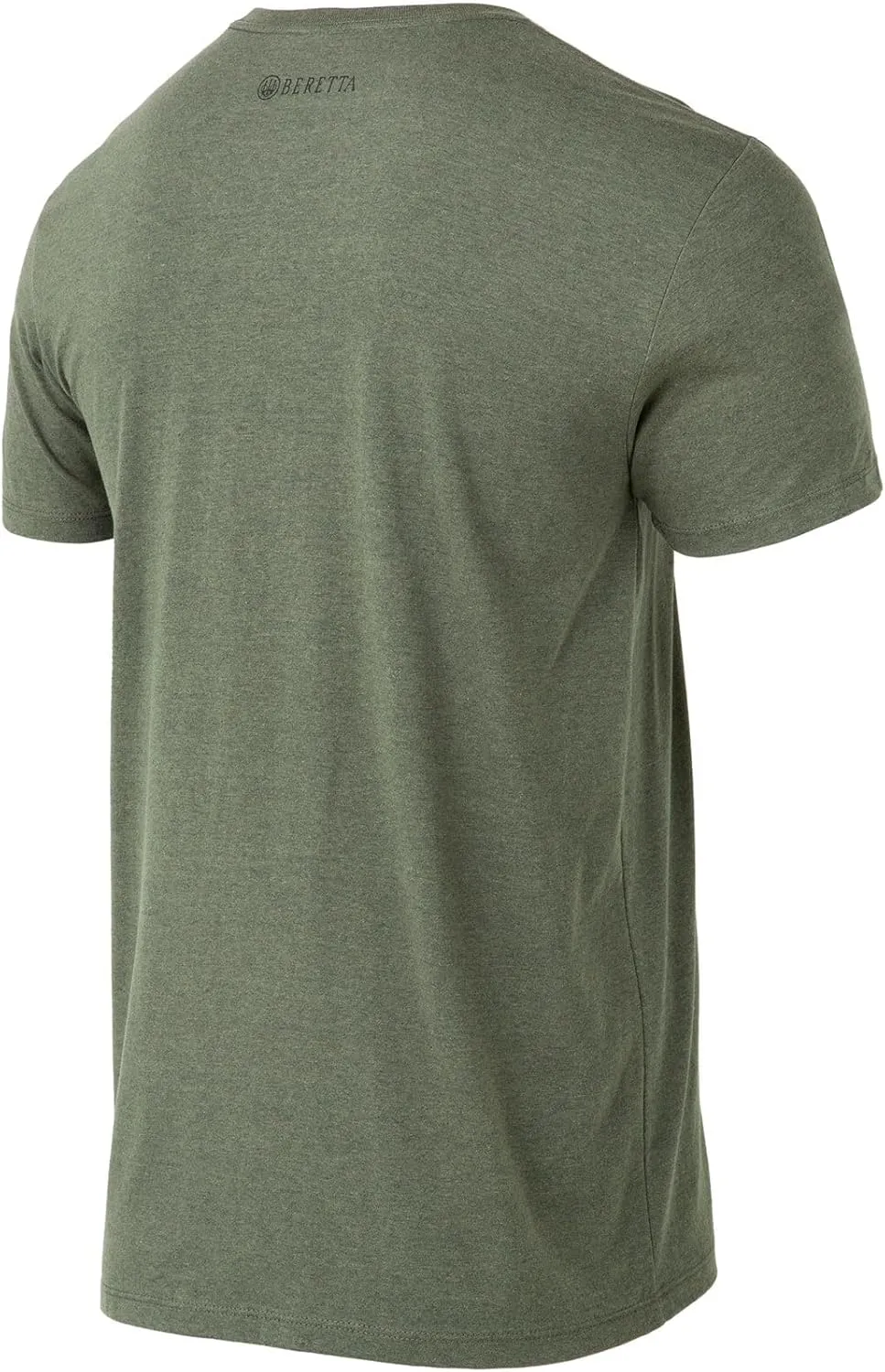 Beretta Men's Trident Logo Print Durable Comfortable Fit Ribbed Crew Neck Short Sleeve Active T-Shirt with Double-Needle Hem