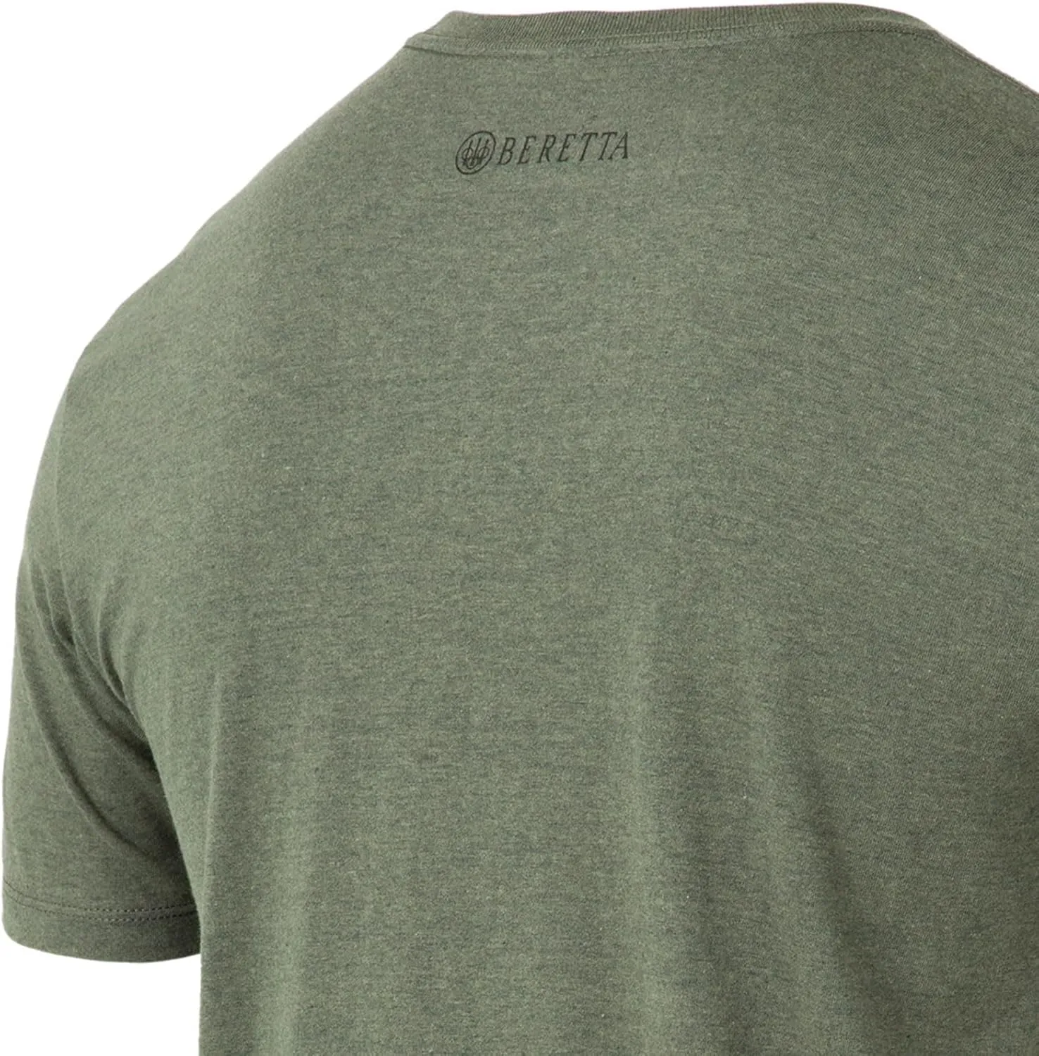Beretta Men's Trident Logo Print Durable Comfortable Fit Ribbed Crew Neck Short Sleeve Active T-Shirt with Double-Needle Hem