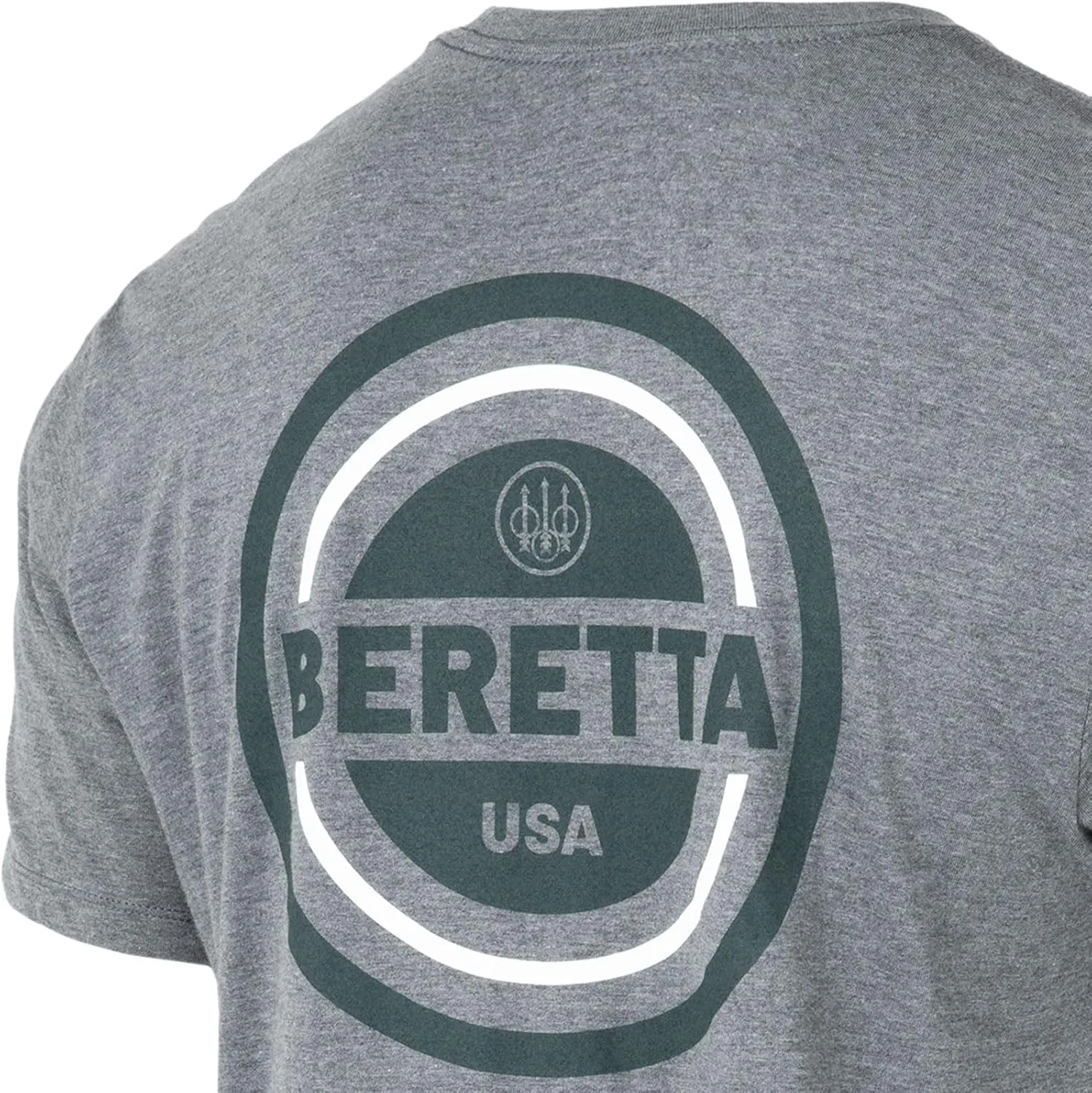Beretta Men's USA 2.0 Durable Comfortable Fit Ribbed Crew Neck Logo Print Short Sleeve Active T-Shirt with Double-Needle Hem