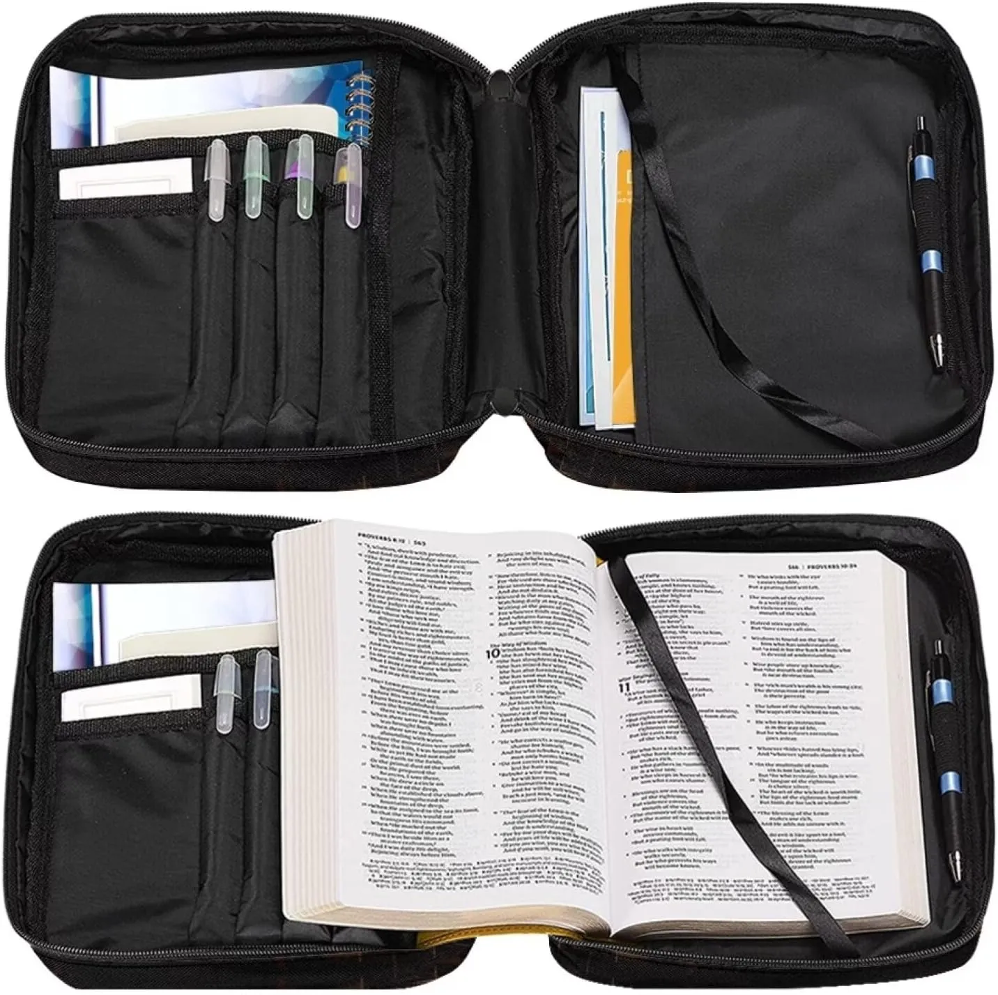 Bible Cover for Women, Bible Holder, Bible Cover Carrier Carrying Organizer Bag,Zipper and Pockets for Standard Large Size Bible Bald Eagle