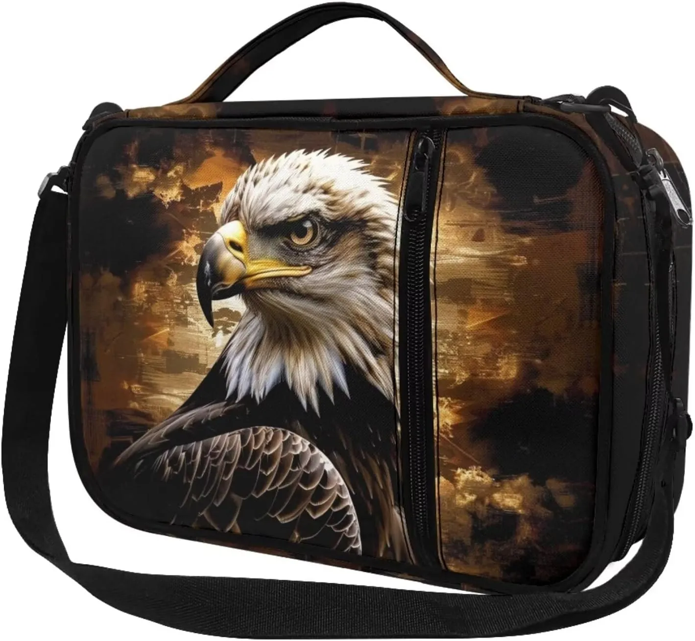 Bible Cover for Women, Bible Holder, Bible Cover Carrier Carrying Organizer Bag,Zipper and Pockets for Standard Large Size Bible Bald Eagle