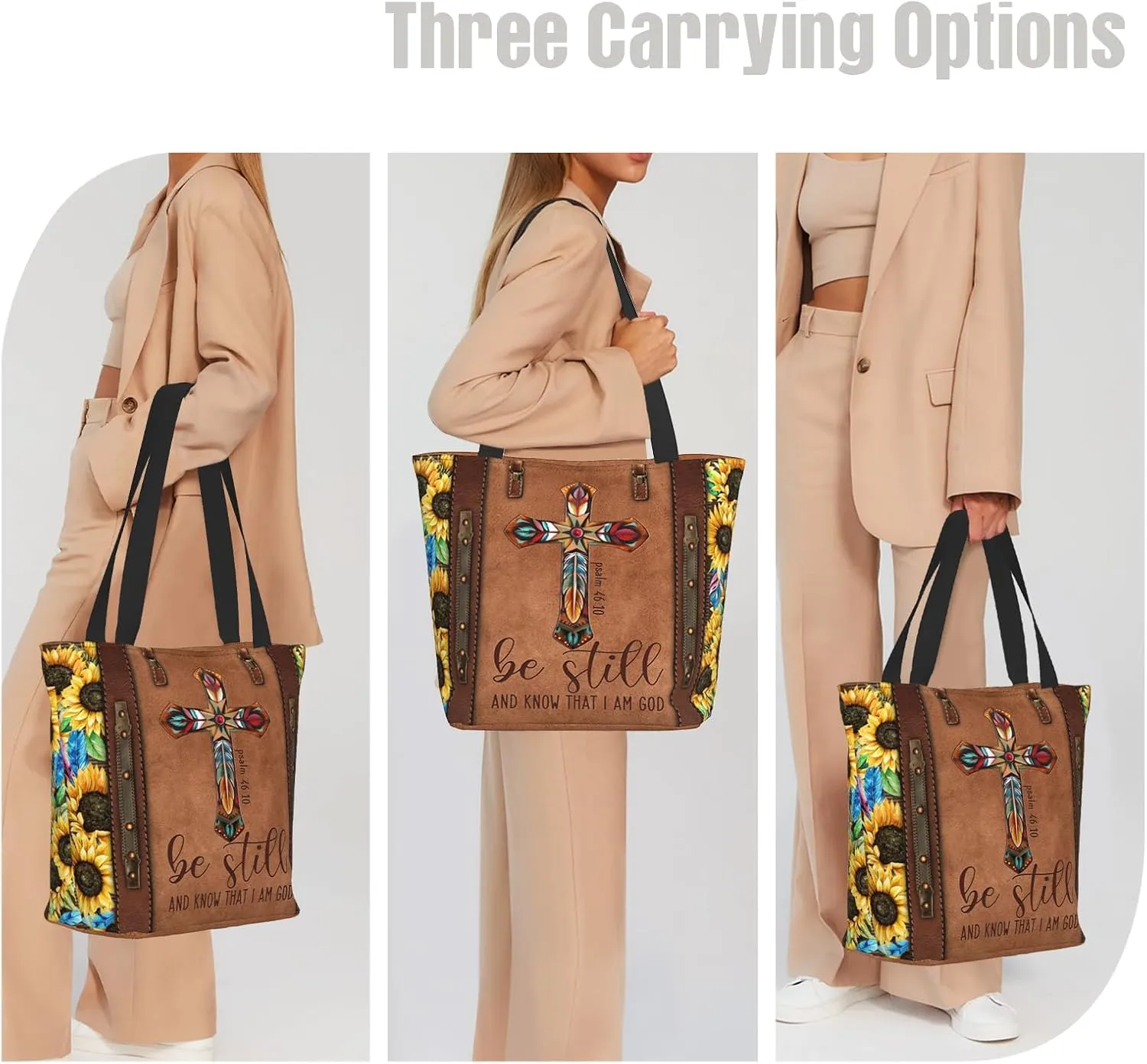 Bible Tote Bags for Women Christian Tote Bag Church Shoulder Bag Inspirational Bags With Zipper Christian Gift