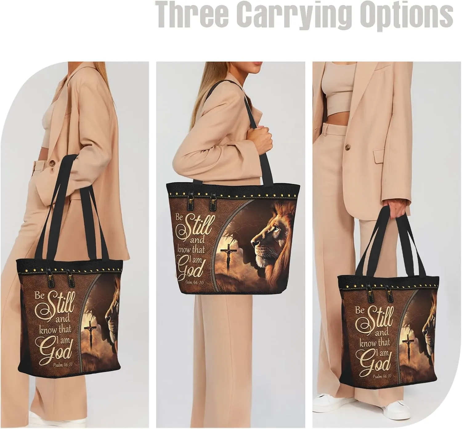 Bible Tote Bags for Women Christian Tote Bag Church Shoulder Bag Inspirational Bags With Zipper Christian Gift