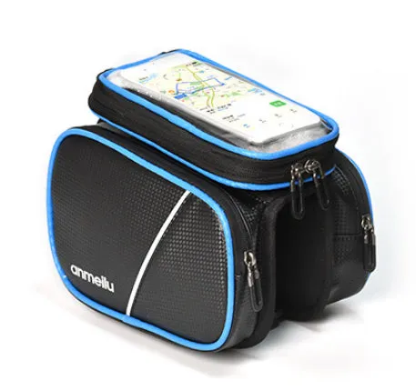 Bicycle Saddle Bag Bike Front Beam Bag Mobile Phone Touch Screen Bag Riding Equipment