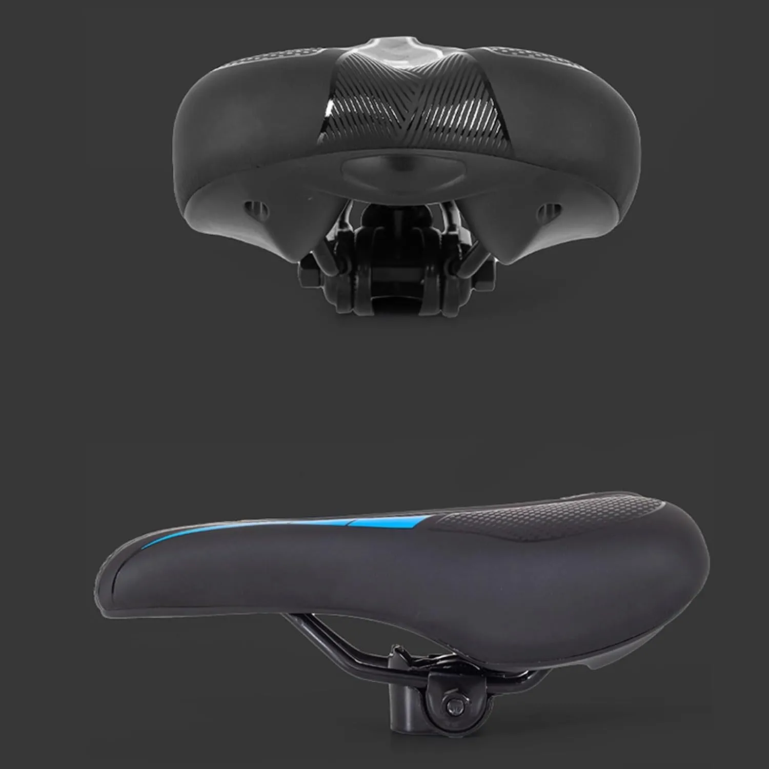 Bicycle Saddle、High Elasticity Comfort Mountain Bike seat，Breathable, Shock-Absorbing Racing Replacement Parts There Installation Methods Double-Track/Clamping Code