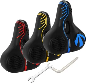 Bicycle Seat -Road Bike Saddles for Men & Women,Hollow Breathable,Soft, Comfortable, Breathable, Shock-Absorbing,Thicken Comfortable Saddle red 25X21X12cm One-Piece Pack