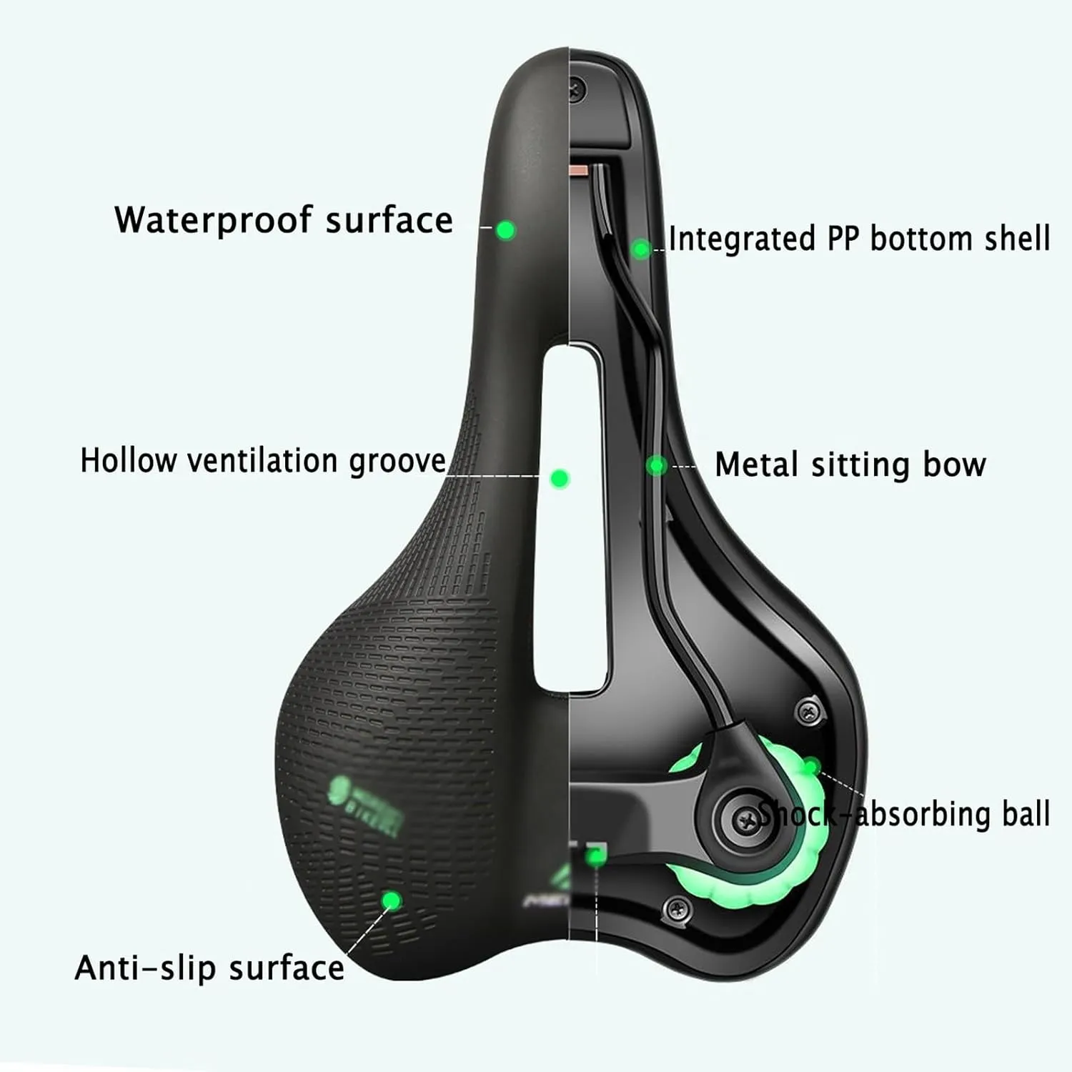 Bicycle Seat -Universal Cycle Saddle Width Narrowness Hollow Breathable/Shock Absorbing/Comfortable Gel City Bike Saddles Glossy Matte Finish,for Cycling Spinning Bikes