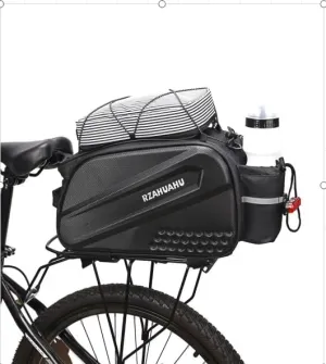 Bike Rack Bag, 14L Multifunctional Waterproof Bicycle Rear Rack Bag Bike Saddle Seat Bag Outdoor Bicycle Pannier Trunk Shoulder Handbag Bag (Black)