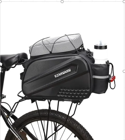 Bike Rack Bag, 14L Multifunctional Waterproof Bicycle Rear Rack Bag Bike Saddle Seat Bag Outdoor Bicycle Pannier Trunk Shoulder Handbag Bag (Black)