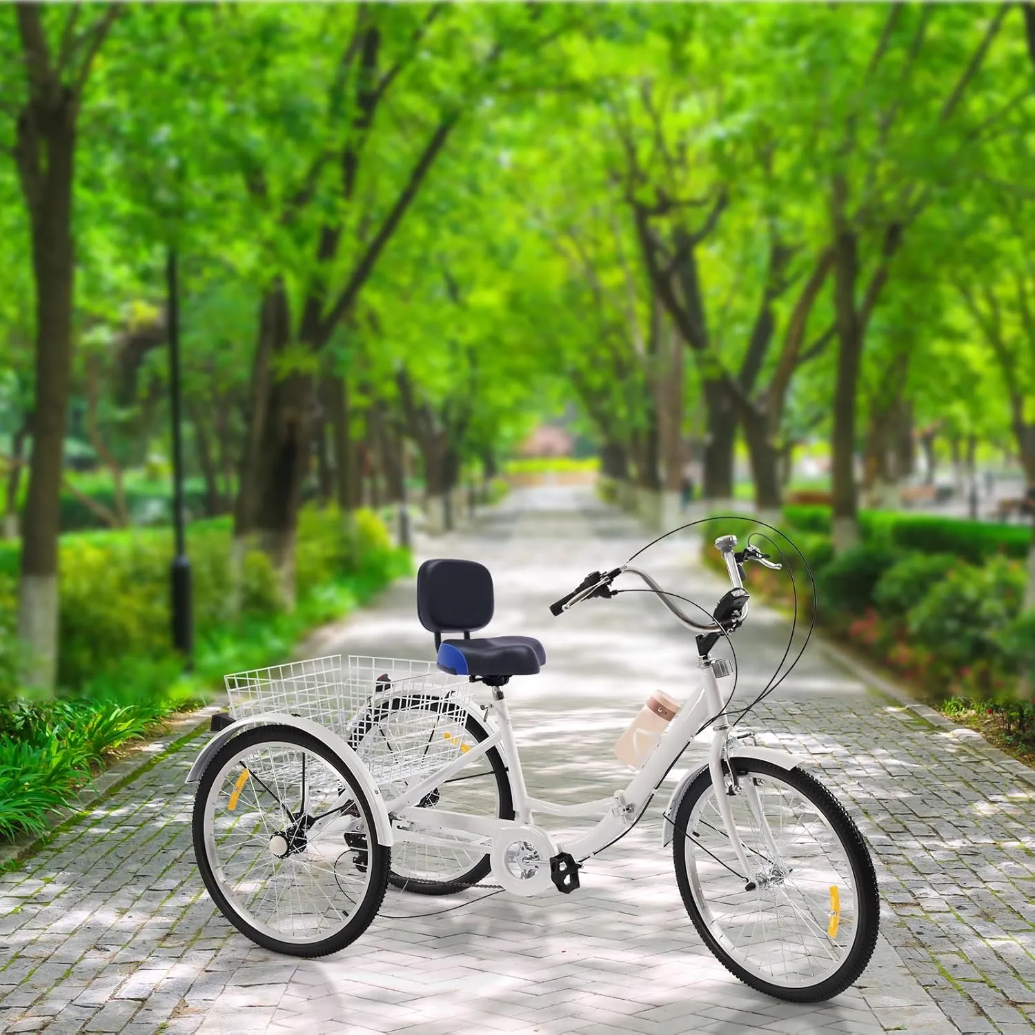 Bike Saddle with Backrest, Large Bike Seat Replacement for Mountain Bike Tricycle Commuter Bike, Extra Wide Bicycle Seat Wing Ergonomic Design, Shock Absorbing, Waterproof, Universal