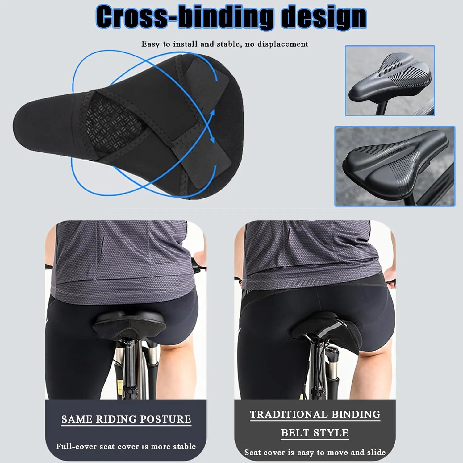 Bike Seat Cushion for Diamondback Bicycles Podium Vitesse Disc Bicycles Release, Memory Foam & Gel Padded Cover Bicycle Seat for Men Women Shock-Absorbing Comfort Bike Seat Pad,C