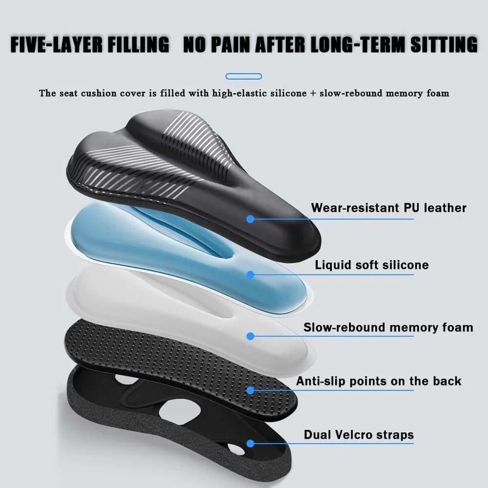 Bike Seat Cushion for Diamondback Bicycles Podium Vitesse Disc Bicycles Release, Memory Foam & Gel Padded Cover Bicycle Seat for Men Women Shock-Absorbing Comfort Bike Seat Pad,C