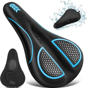 Bike Seat Cushion Gel Padded Bike Seat Cover Extra Soft Comfy for Men Women Comfort,with Peloton Stationary, Exercise, Mountain Bikes, Road & Electric