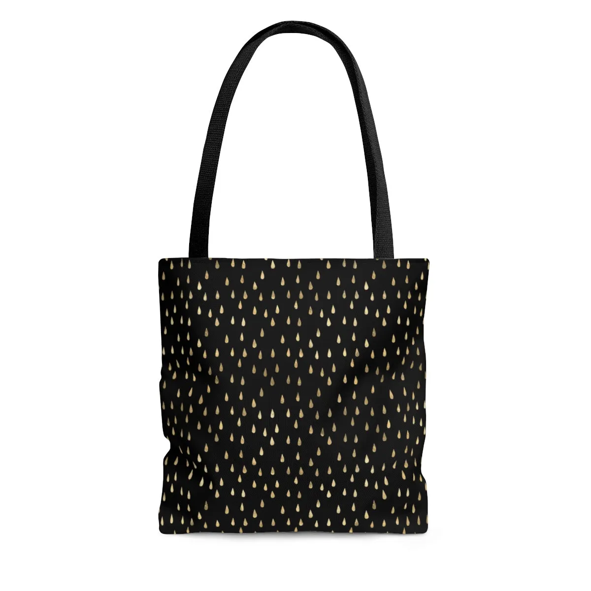 Black and Gold Raindrops  AOP Tote Bag