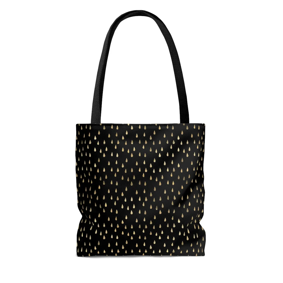 Black and Gold Raindrops  AOP Tote Bag
