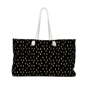 Black and Gold Raindrops Weekender Bag