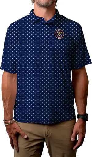 Blue 84 Men's NBA Officially Licensed Short Sleeve Performance Polo All Over Print Agile