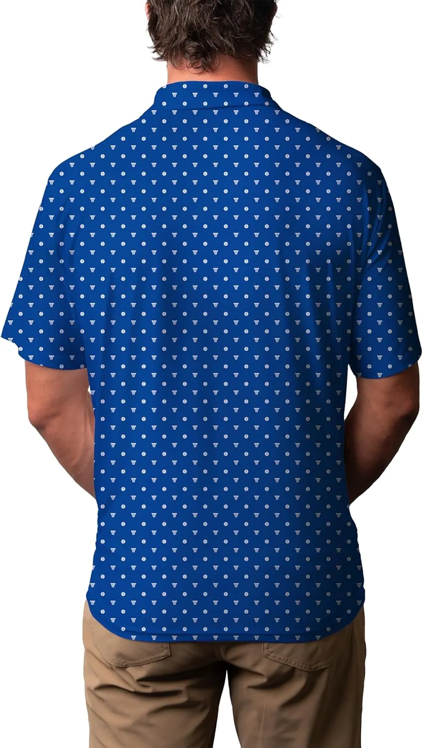 Blue 84 Men's NBA Officially Licensed Short Sleeve Performance Polo All Over Print Agile