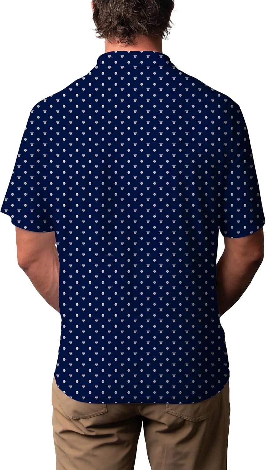 Blue 84 Men's NBA Officially Licensed Short Sleeve Performance Polo All Over Print Agile